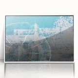 Framed acrylic wall art showcasing a modern abstract design with vibrant strokes and lines in bold colors, perfect for contemporary home decor.