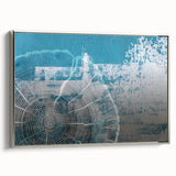 Framed abstract wall art showcasing silver strokes and lines on a textured canvas, designed to add a modern touch to home decor. Ideal for contemporary interiors.