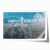 Abstract wall art print featuring bold strokes and lines in vibrant colors, designed to enhance modern decor. Ideal for contemporary spaces, this rolled artwork adds a dynamic touch to any room.