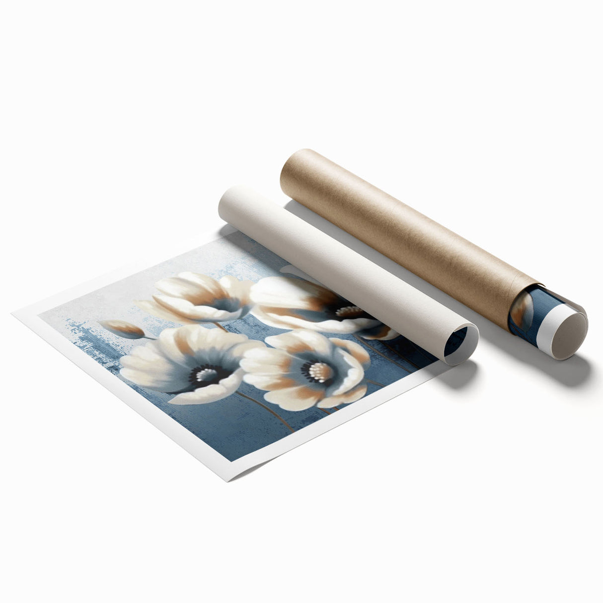 Abstract strokes and lines design wall art print showcasing vibrant colors and dynamic shapes, ideal for modern decor. Packaged in a protective cardboard tube.