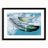 Abstract strokes and lines design wall art in a black frame with matting, showcasing modern artistic elements perfect for contemporary home decor.