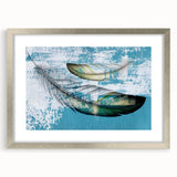 Abstract strokes and lines design wall art in a silver frame with matting, showcasing modern artistic expression ideal for contemporary home decor.