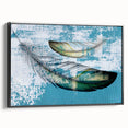 Framed wall art featuring an abstract design with colorful strokes and lines on a black canvas, showcasing a modern artistic style ideal for contemporary decor.