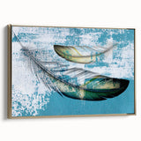 Framed canvas wall art showcasing an abstract design of gold strokes and lines, elegantly displayed in a modern setting, perfect for contemporary home decor.