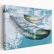 Abstract strokes and lines design in a colorful stretched canvas wall art piece, showcasing vibrant hues and modern aesthetics, perfect for contemporary decor.