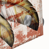 Close-up of an abstract wall art design showcasing vibrant strokes and lines in various colors on acrylic glass, emphasizing modern artistic flair and texture.