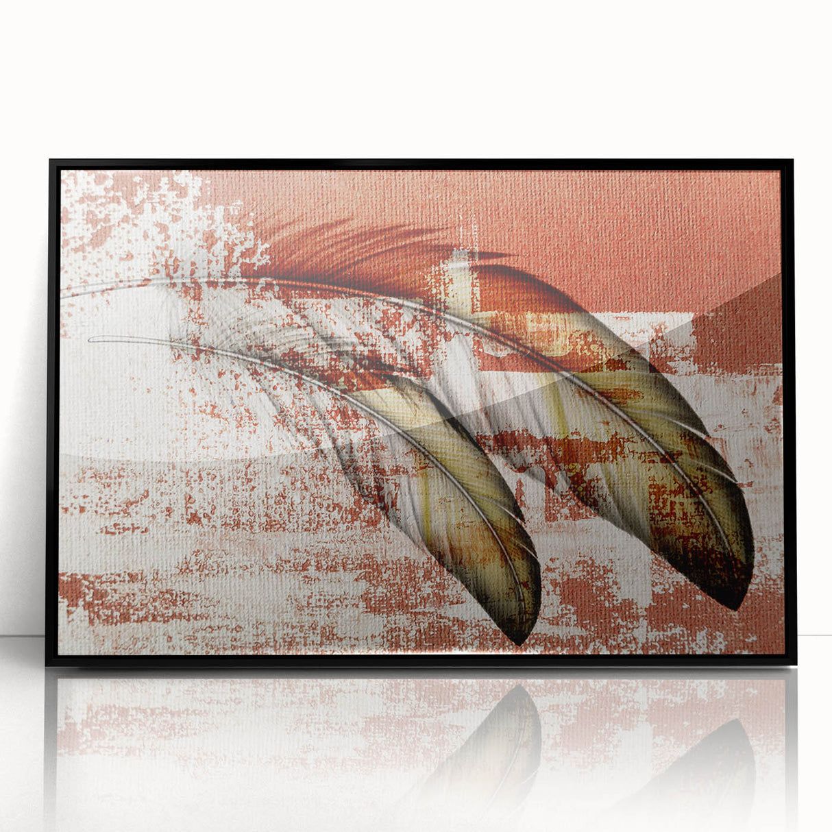 Framed acrylic wall art featuring an abstract design with strokes and lines in black, ideal for modern home decor. Perfect for creating a stylish focal point.
