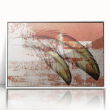 Framed abstract wall art featuring colorful strokes and lines on an acrylic surface, presented in a sleek white frame, ideal for modern home decor.