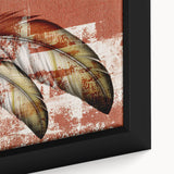 Framed canvas artwork showcasing an abstract design of colorful strokes and lines, highlighting vibrant hues of blue, pink, and yellow, perfect for modern decor.