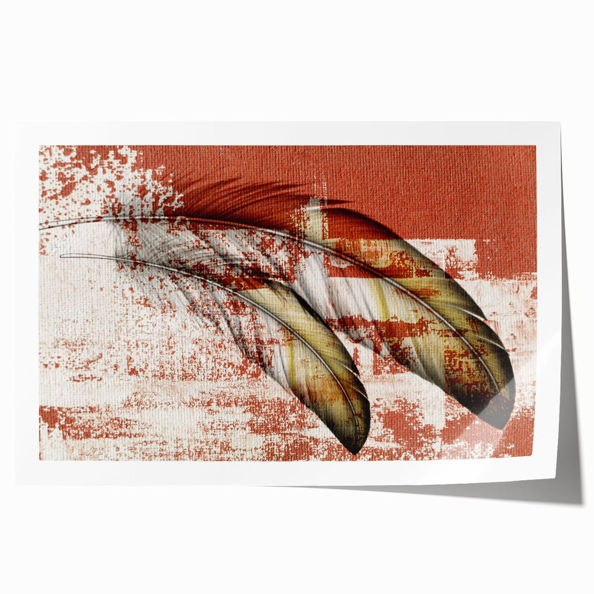 Abstract wall art print showcasing colorful strokes and lines, ideal for modern decor. Features vibrant hues of blue, yellow, and red, creating a dynamic visual.