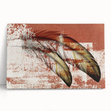 Abstract wall art featuring vibrant strokes and lines in shades of blue, orange, and gold, designed for modern interior decor. Perfect for adding a contemporary touch to any living space.