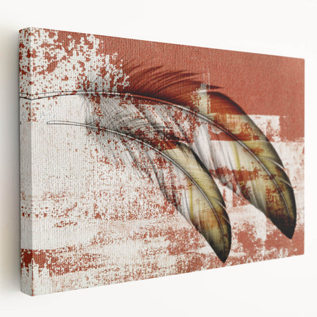 Abstract strokes and lines design on stretched canvas wall art, showcasing vibrant colors and dynamic shapes, ideal for modern home decor.