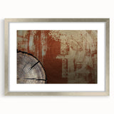 Abstract wall art featuring strokes and lines in muted tones of gray and silver, elegantly framed with a white mat, ideal for modern decor.