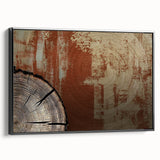 Framed canvas wall art showcasing an abstract design of strokes and lines in vibrant colors, viewed from the side, perfect for modern home decor.