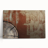 Abstract strokes and lines in vibrant colors create a modern wall art design on stretched canvas, leaning against a textured background, perfect for contemporary decor.