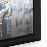 Close-up of an abstract strokes and lines design on framed canvas wall art, showcasing vibrant colors and intricate details ideal for modern decor.