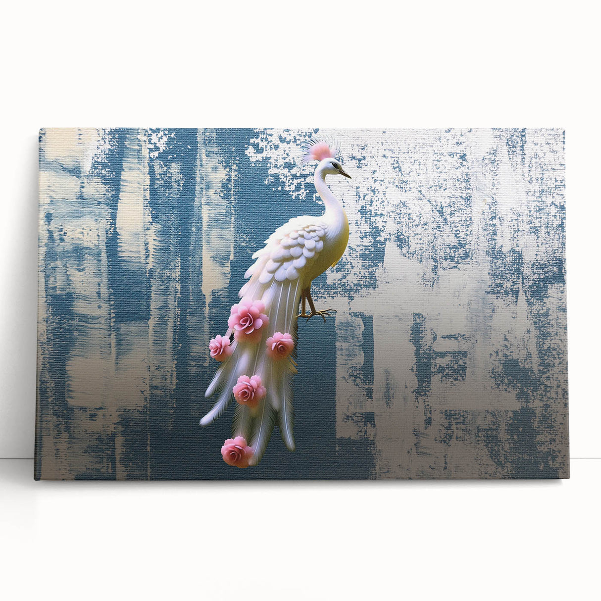 Abstract strokes and lines in vibrant colors create a modern wall art design, showcased on stretched canvas, perfect for contemporary home decor.