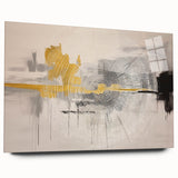 Abstract wall art featuring dynamic strokes and lines in vibrant colors, presented in a sleek acrylic frame. Ideal for modern decor, enhancing any space with its contemporary aesthetic.