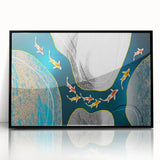 Framed abstract wall art featuring dynamic strokes and lines in black and white, designed to enhance modern decor, showcasing a sleek front view.