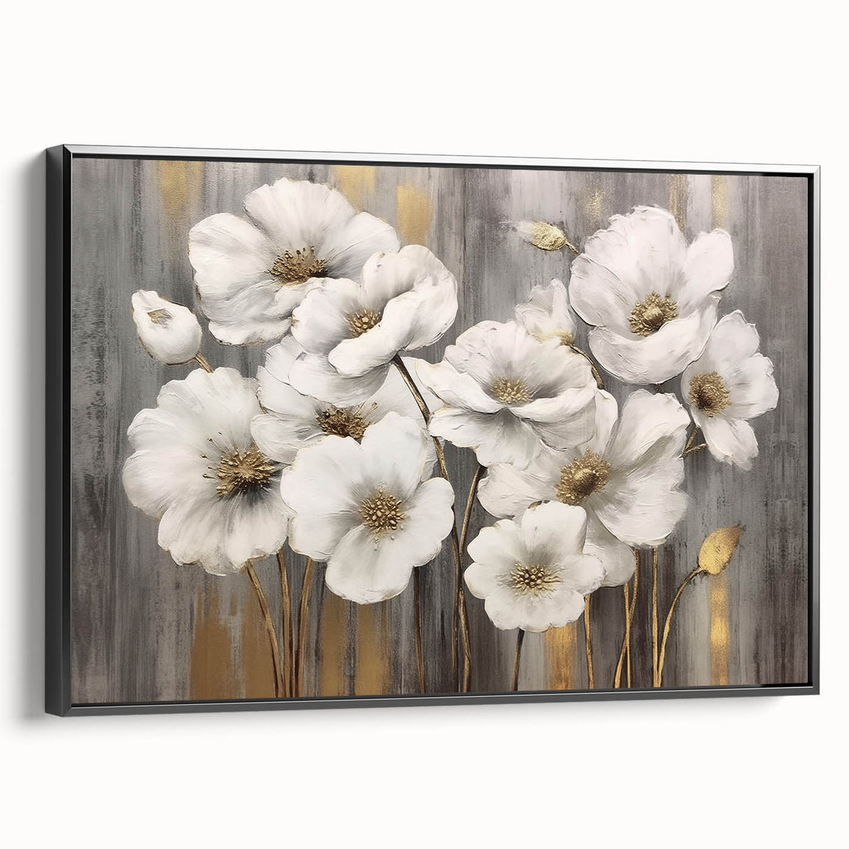 Abstract wall art featuring bold strokes and lines in black and white, framed canvas design showcasing contemporary artistic style, ideal for modern home decor.