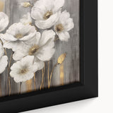 Close-up of a framed canvas featuring abstract strokes and lines design in vibrant colors, showcasing a modern artistic interpretation perfect for contemporary home decor.