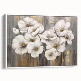 Framed canvas wall art showcasing an abstract design of colorful strokes and lines in a modern aesthetic, set against a white background for a contemporary feel.