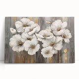 Abstract canvas wall art featuring vibrant strokes and lines in a blend of blue, orange, and gold hues, perfect for modern home decor.