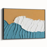 Framed canvas wall art showcasing an abstract design of colorful strokes and lines, featuring a sleek black frame, perfect for modern home decor.