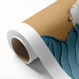 Abstract canvas wall art showcasing vibrant strokes and lines in shades of blue, orange, and yellow, perfect for modern decor. Ideal for adding a pop of color to any space.