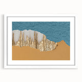 Abstract wall art featuring dynamic strokes and lines in a contemporary design, framed with a white mat, perfect for modern home decor aesthetics.