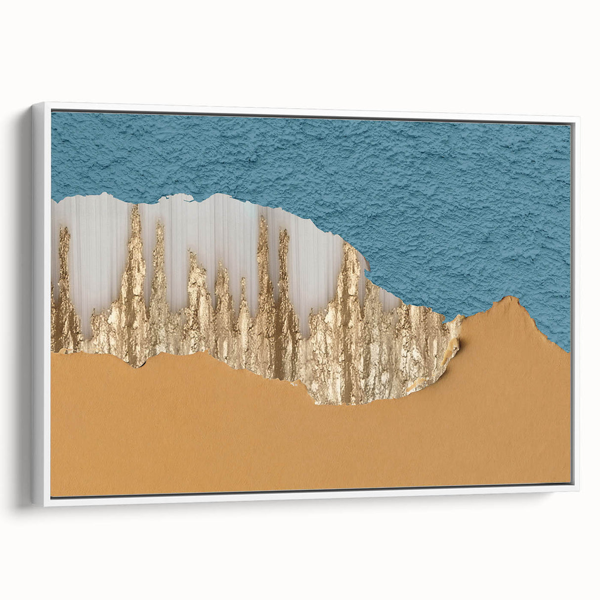 Framed wall art showcasing an abstract strokes and lines design in a contemporary style, featuring a white background and vibrant colors, ideal for modern decor.