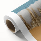 Abstract canvas wall art showcasing vibrant strokes and lines in shades of blue, orange, and yellow, perfect for adding a modern touch to any interior decor.