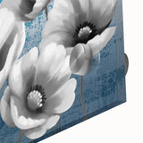 Abstract wall art featuring colorful strokes and lines in vibrant hues, showcasing a modern design ideal for contemporary decor. The close-up highlights the texture and depth of the acrylic glass finish, perfect for enhancing any living space.