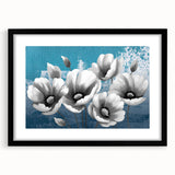 Abstract wall art featuring dynamic strokes and lines in a minimalist design, framed with a black mat, perfect for modern decor. Ideal for enhancing contemporary living spaces.