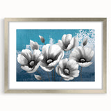 Framed abstract wall art featuring dynamic strokes and lines in a silver mat, perfect for modern decor. Ideal for enhancing living spaces with contemporary style.