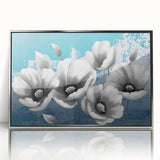 Framed wall art showcasing an abstract design of colorful strokes and lines, featuring a sleek silver frame, perfect for modern decor in living spaces or offices.