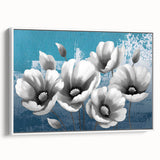 Framed canvas wall art showcasing an abstract design with colorful strokes and lines. The piece features a modern aesthetic, perfect for contemporary decor.