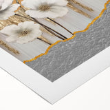 Abstract wall art design featuring vibrant strokes and lines in a blend of blue, orange, and yellow colors, ideal for modern decor in living spaces.