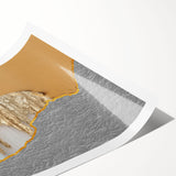 Abstract wall art print featuring vibrant strokes and lines in a dynamic design, showcasing a blend of colors for modern decor, rolled and ready for framing.