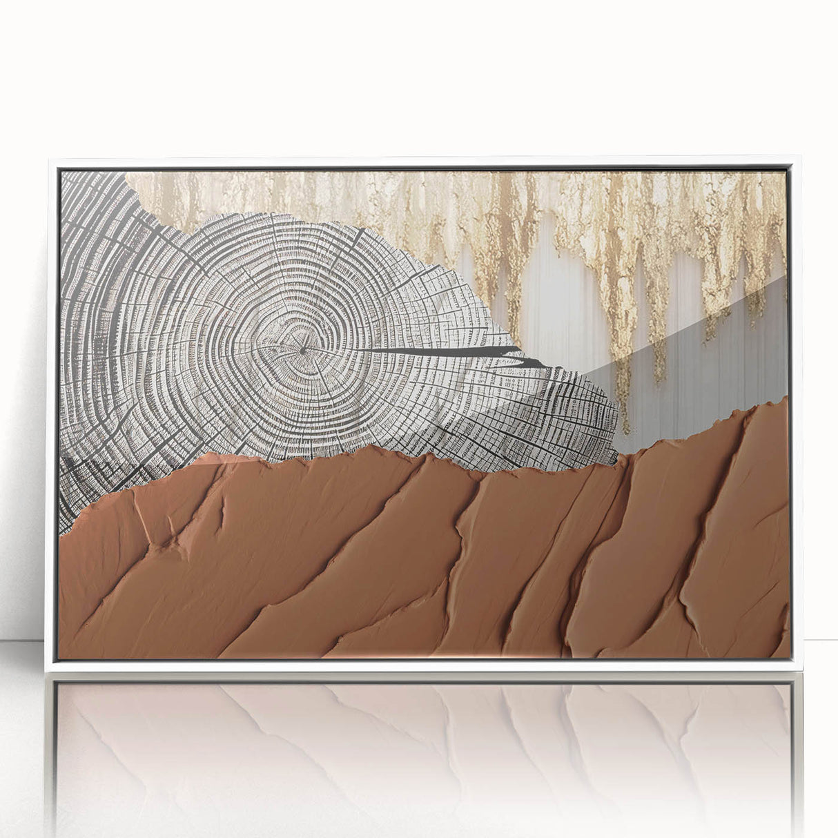 Framed acrylic wall art displaying an abstract design with colorful strokes and lines, featuring a modern aesthetic suitable for contemporary home decor.