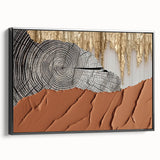 Framed wall art featuring an abstract design with bold strokes and lines in shades of black, perfect for modern decor, showcasing depth and creativity.