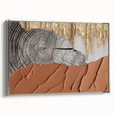 Framed canvas artwork showcasing an abstract design with colorful strokes and lines, featuring a sleek silver frame, ideal for modern home decor.