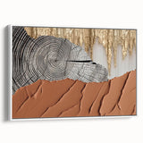 Framed canvas wall art showcasing an abstract design of colorful strokes and lines, displayed from a side view against a white background, perfect for modern decor.