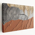 Stretched canvas wall art showcasing an abstract design with vibrant strokes and lines in a modern color palette, perfect for contemporary decor.