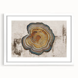Abstract wall art featuring a collection of colorful strokes and lines, framed with a white mat for a modern aesthetic, ideal for contemporary home decor.