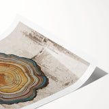 Abstract wall art featuring vibrant strokes and lines in shades of blue, orange, and yellow, showcasing a modern design ideal for contemporary decor. Perfect for adding a splash of color to any room.