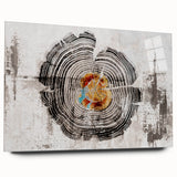 Abstract wall art featuring colorful strokes and lines on acrylic glass, showcasing a modern design ideal for contemporary home decor. The side view highlights the sleek edges and vibrant hues, perfect for adding a pop of color to any room.