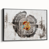 Framed canvas wall art showcasing an abstract design of colorful strokes and lines in vibrant hues, presented in a sleek black frame, perfect for modern decor.