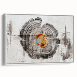 Framed canvas wall art showcasing an abstract design with bold strokes and lines in a white frame, perfect for modern home decor. Ideal for enhancing living spaces with contemporary artistic flair.