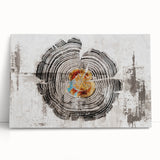 Abstract wall art featuring colorful strokes and lines on a stretched canvas, showcasing vibrant hues of blue, pink, and gold, ideal for modern decor enhancement.